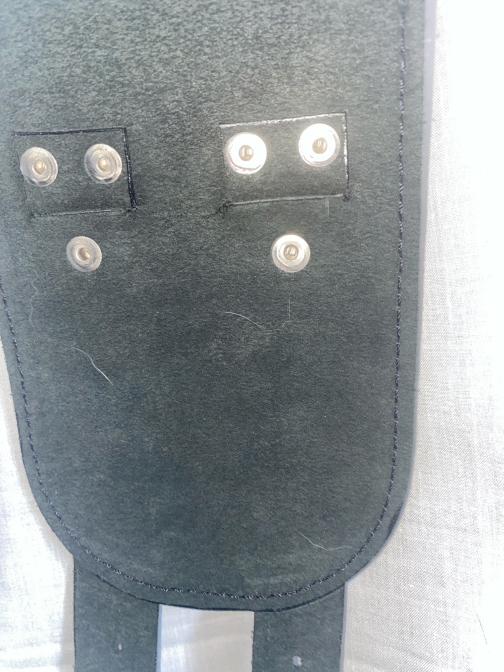 Wide Double Buckle Black Leather Stretch Belt - Picture 7 of 11